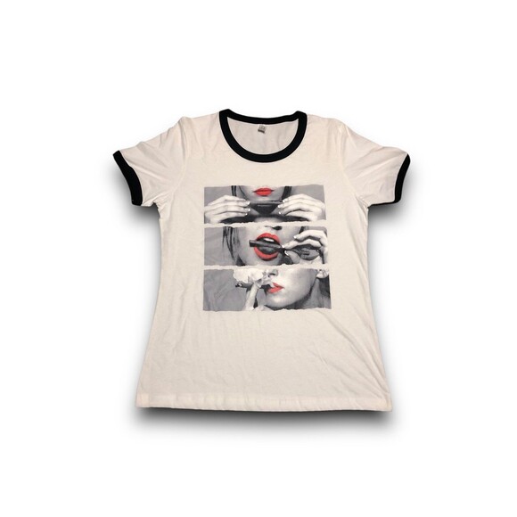 Women's "Women Rolling a Backwoods" Graphic Ringer Shirt - XL - Picture 1 of 2